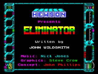 Eliminator title screen for ZX Spectrum